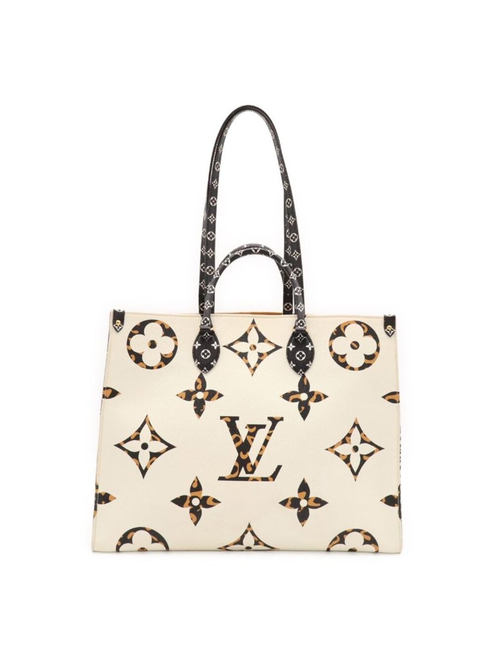 Louis Vuitton Monogram Jungle Giant On The Go GM Tote 2-Way Shoulder Bag Ivory